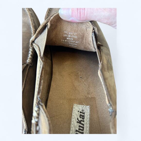 Olukai Men's Moloa Leather Slip On Loafer Brown Leather Moc Toe Size 11 Casual - Picture 3 of 9